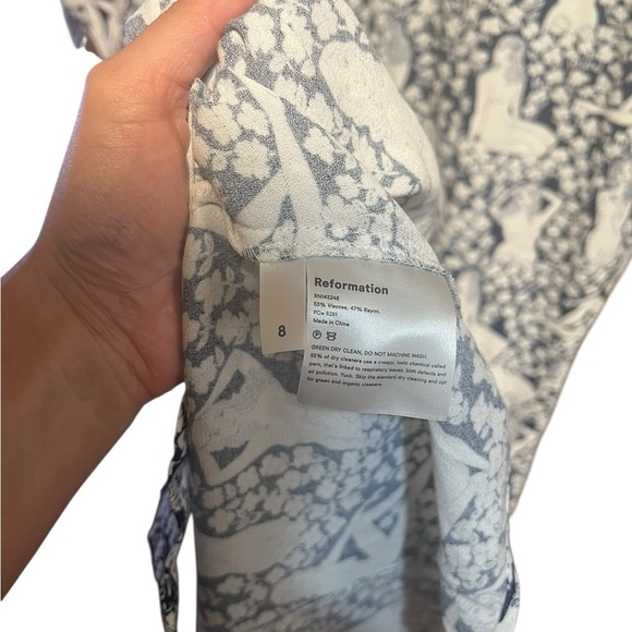 Reformation Wilma Naturale Blue and White Dress - Picture 7 of 7